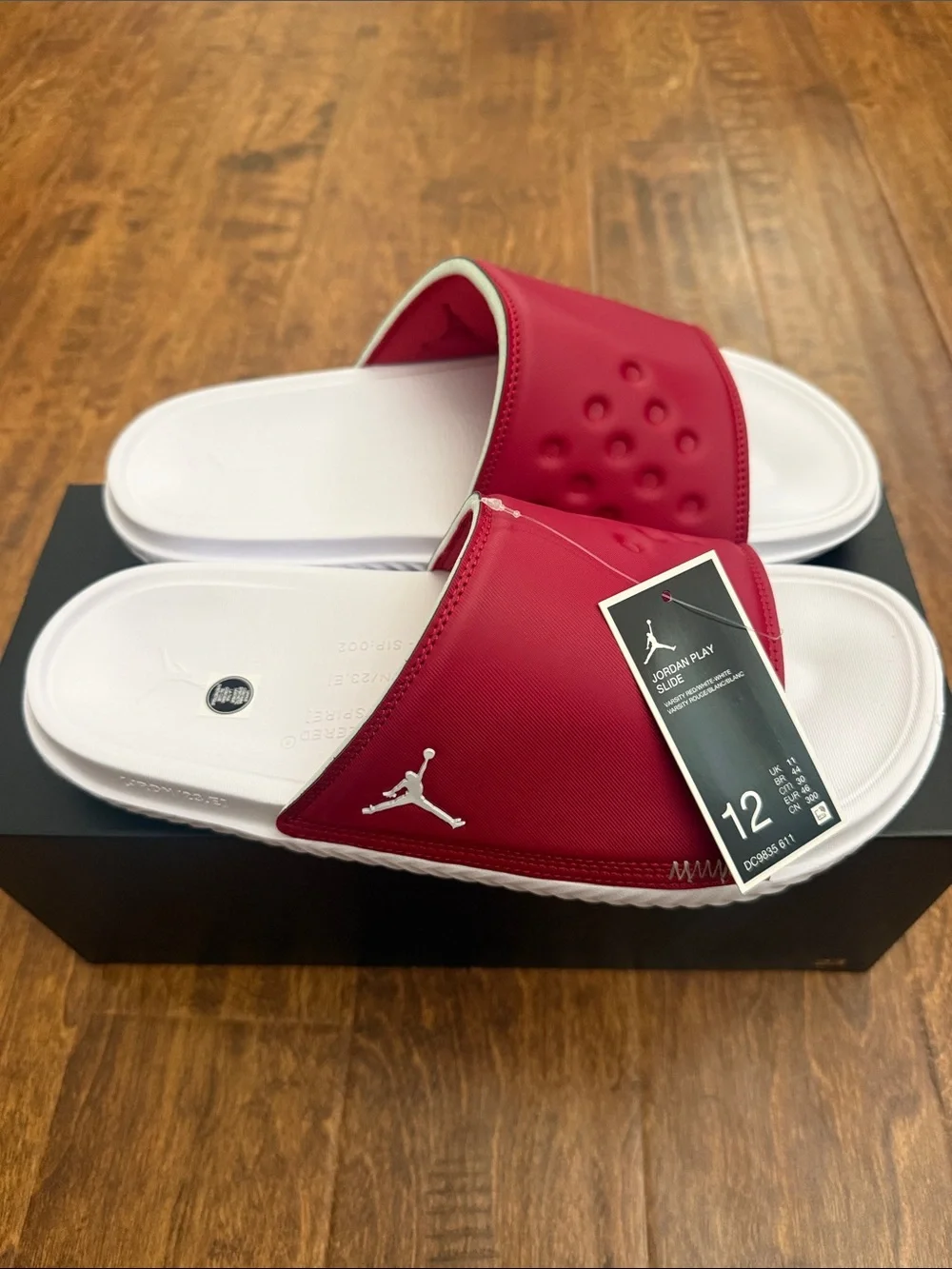 Jordan Play Slide Sandals in Red and White - Men’s Slide